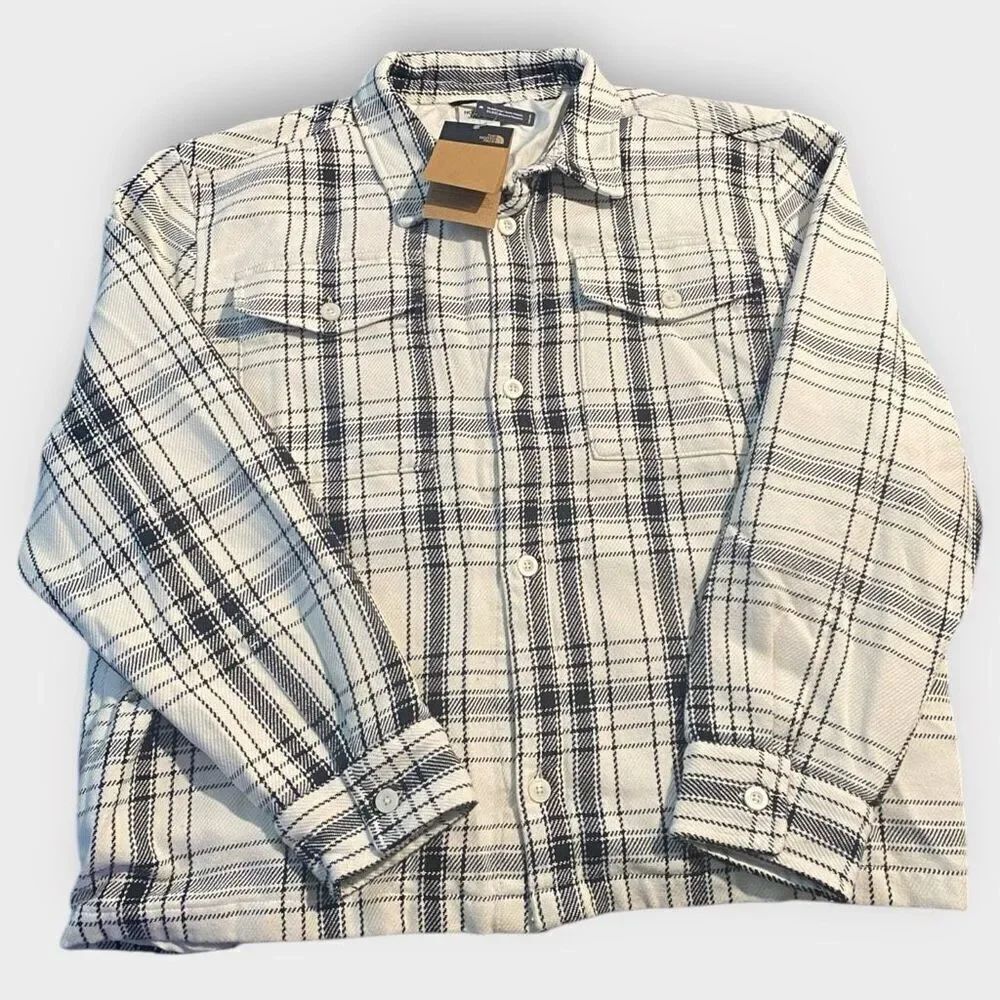 The North Face Mens Valley Twill Utility White Dune Shacket size XXL New (a)
